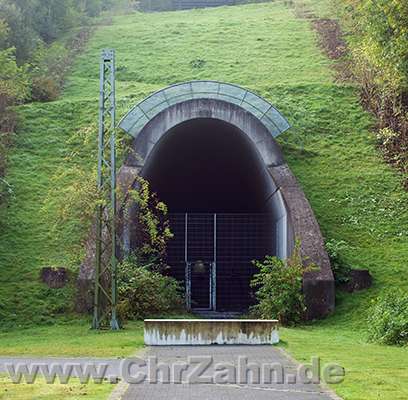 Tunnelportal.jpg - Tunnelportal der früheren Güterbahntrasse unter der Halde Hoheward in Herten